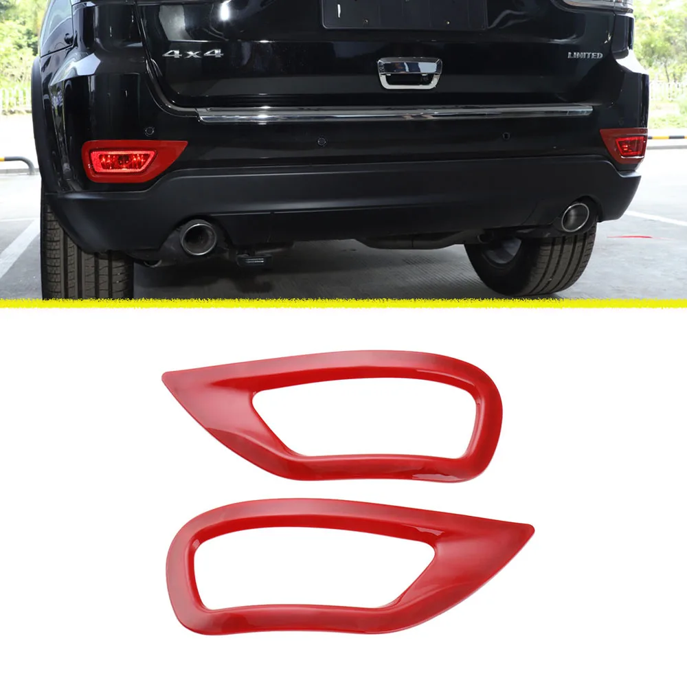 

Лампа заднего противотуманного фонаря декоративная крышка для Jeep Grand Cherokee 2011-2020, Высококачественная версия, ABS, красные/хромированные автомобильные аксессуары