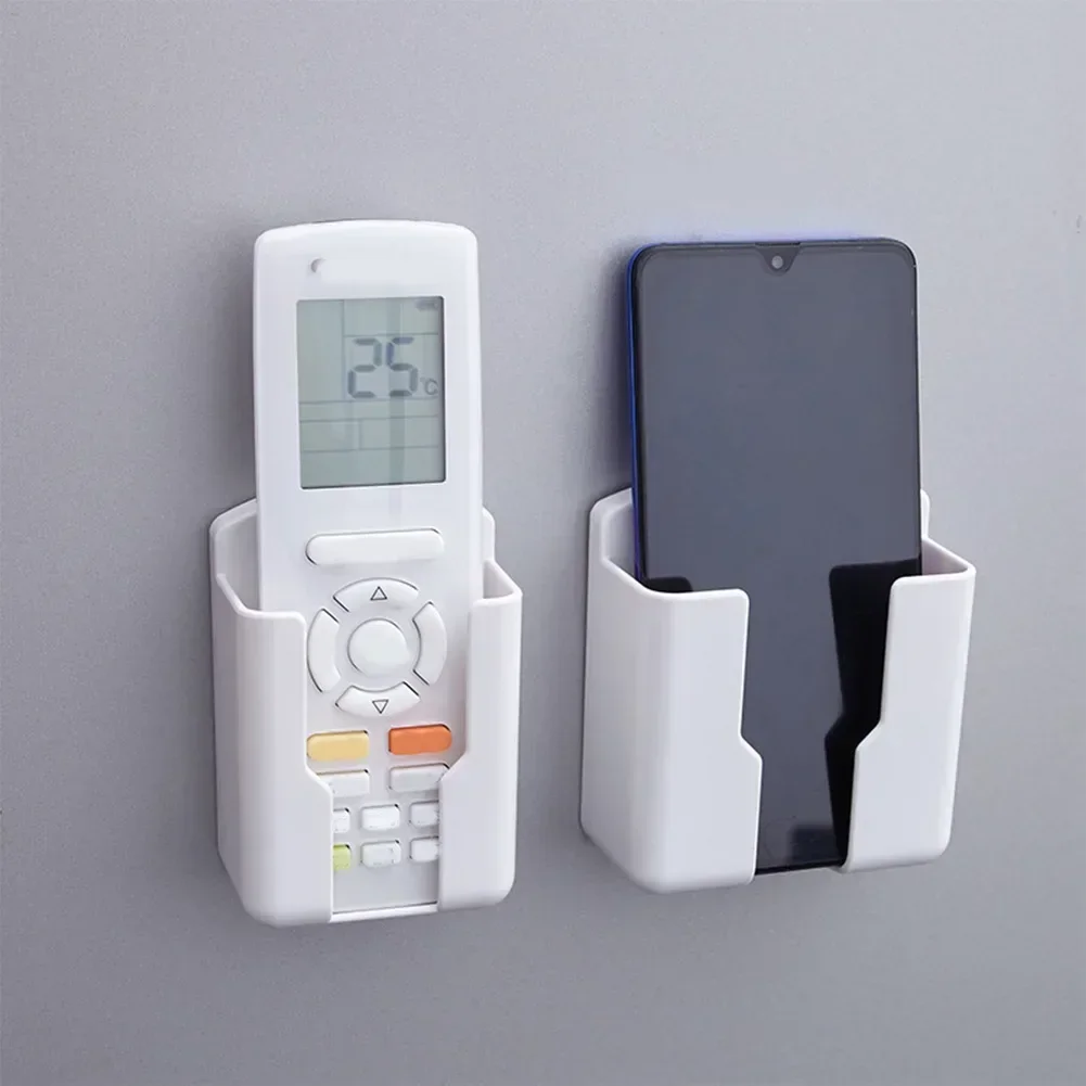 Remote Control Holder Wall Mounted Storage Box Phone Plug Stand Air Conditioner Remote Storage Organizer remote control holder