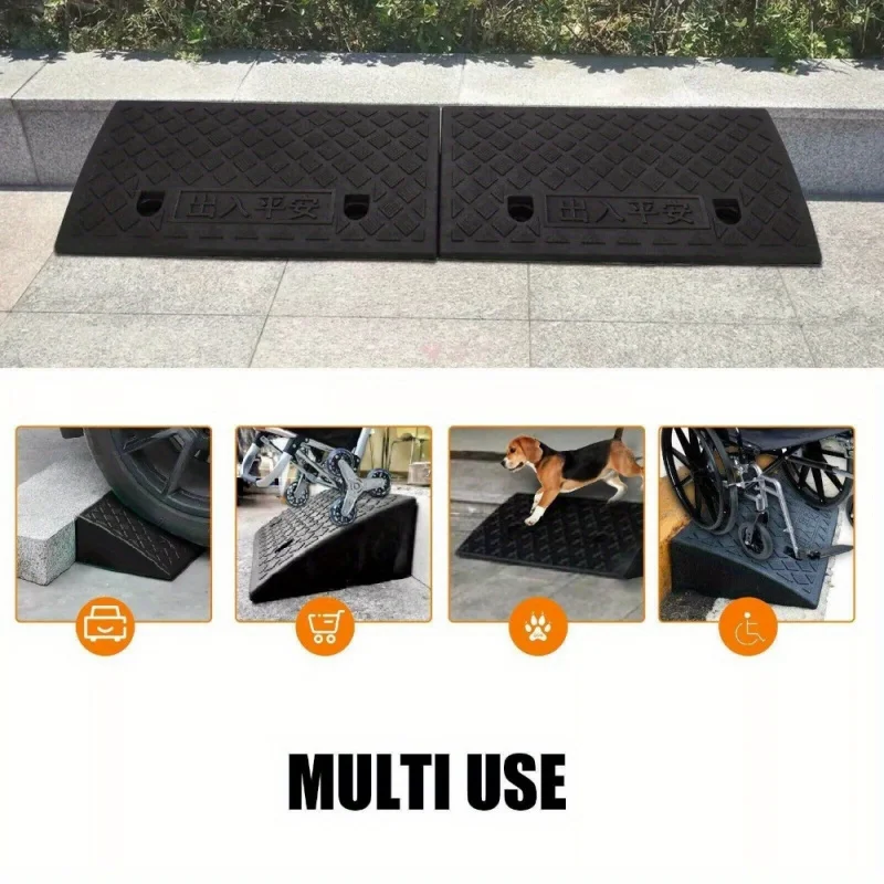 Curb Ramp 1 pc 50x27x9cm Portable Heavy Duty Threshold for Doorway Wheelchair Bike