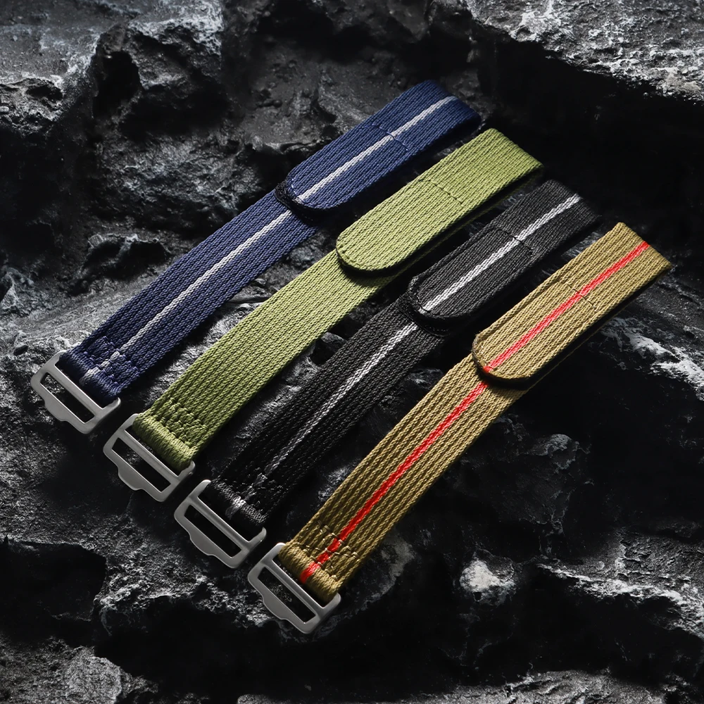 Nylon Sport Watch Strap - Military-Style Canvas Wrist Band