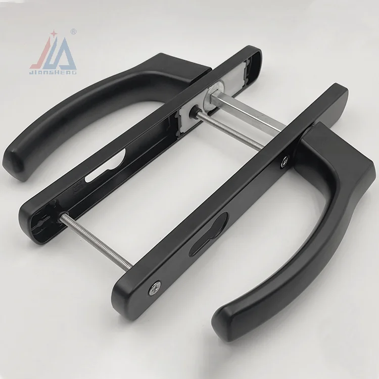 Special offer black 85 aluminum upvc door lever handle door lock handle set for external