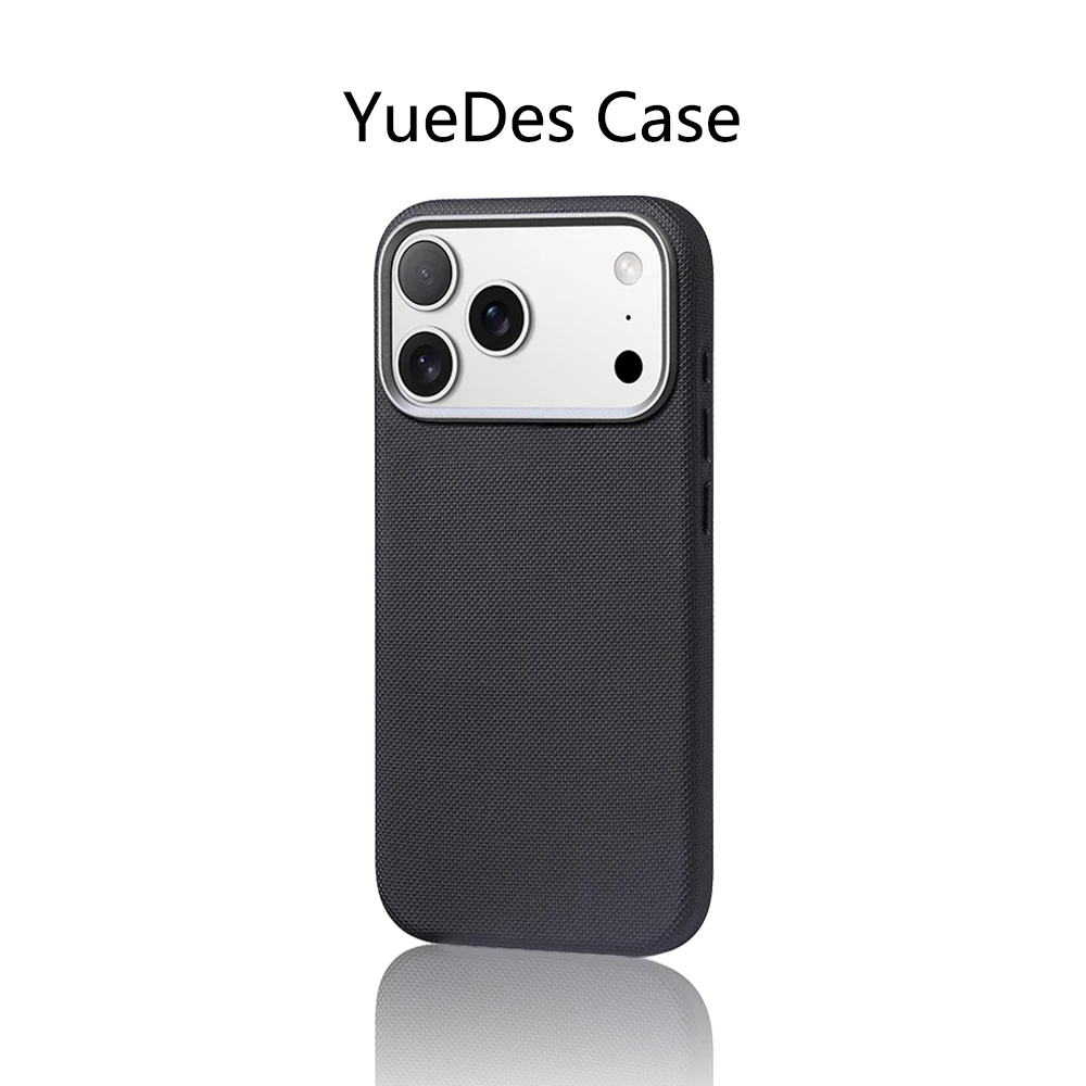 Luxury Diamond Textured Leather Case with Alloy Lens and Wireless Charging Compatibility