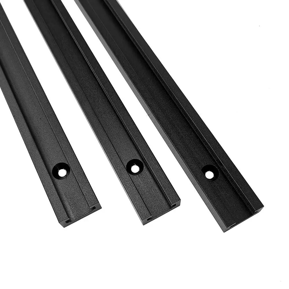 T Track 91,4 cm con viti per legno, profilo a doppio taglio in alluminio con fori di montaggio preforati, lavorazione del legno e morsetti, finitura anodizzata, colore argento, confezione da 2