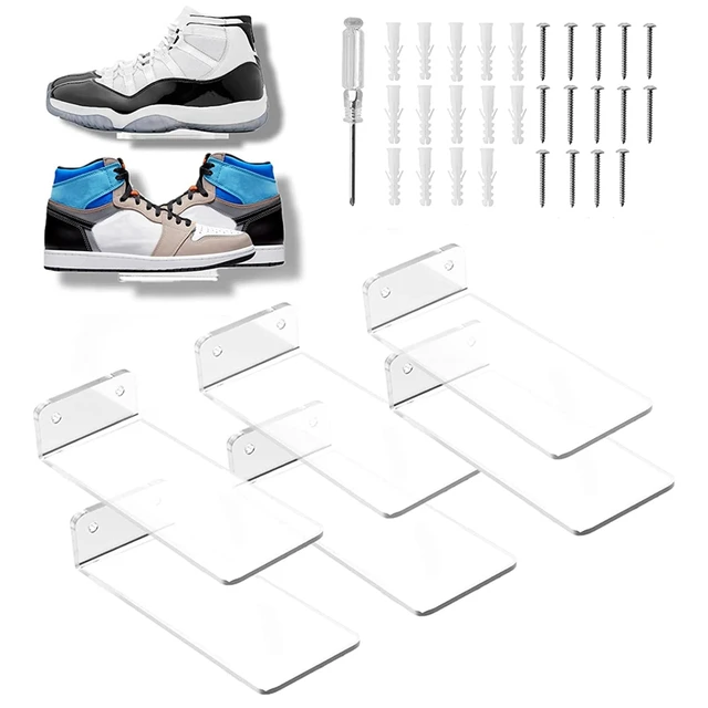 6/12PCS Acrylic Floating Shoe Display Shelves Wall Mounted Clear Sneaker  Rack Shoe Shelves for Wall to Display Collectible Shoes - AliExpress