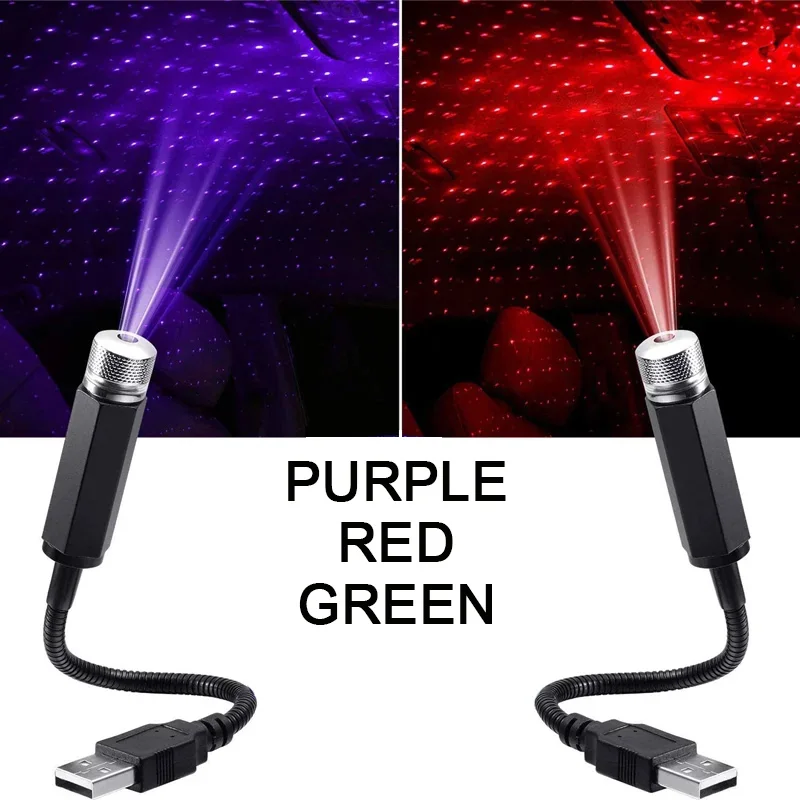 로맨틱 LED 별이 빛나는 하늘 야간 조명, USB 전원, 갤럭시 스타 프로젝터 램프, 자동차 지붕 방 천장 장식, 플러그 앤 플레이, 5V