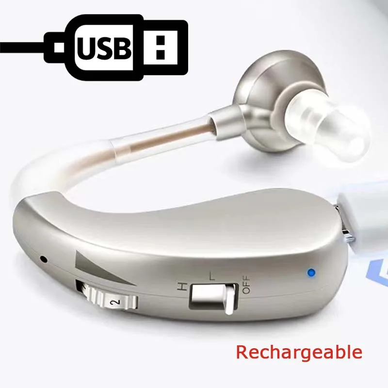 Rechargeable Mini Hearing Amplifier Hearing Aid Intelligent Ear Aid for Deafness Hearing Loss Elderly Senior