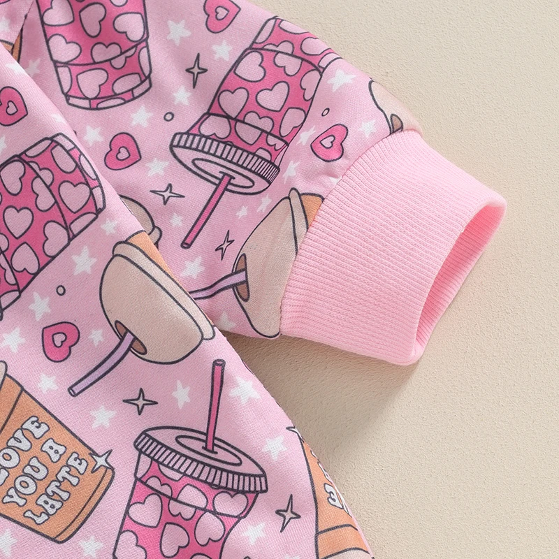 

Newborn Baby Girl Romper Bubble Sweatshirt Infant Long Sleeve Bobysuit Valentines Day Outfit Clothes