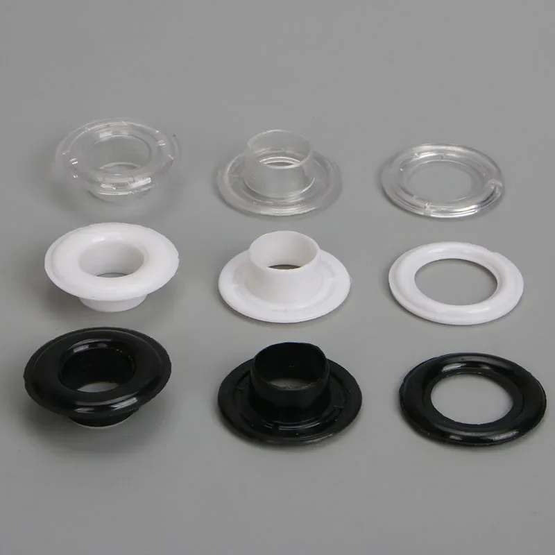 Leather Craft Eyelets 100 set Plastic Grommet Eyelets with Washer Leather DIY Fabric Belt Purse Bag Shoe Tent Curtain Paper Projects Decoration 3-16mm