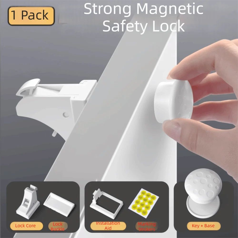 Children Security Locks Magnet Key  Baby Safety Locks Child Protection Equipment Cabinet Door Locks Magnetic Child Lock