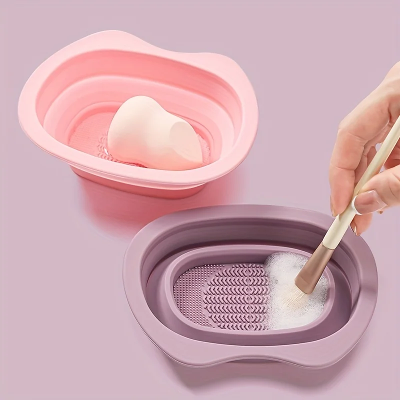 Multi Functional Foldable Silicone Brush Bowl Cleaning Pad Suitable for Easy Cleaning of Makeup Egg Puffs and Brushes
