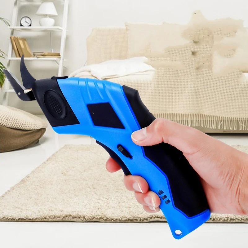 Rechargeable Electric Scissors Wireless Battery Cutter Cloth Carpet PVC Leather Cutting Tools Cordless Sewing Shear Doubl Blade 4