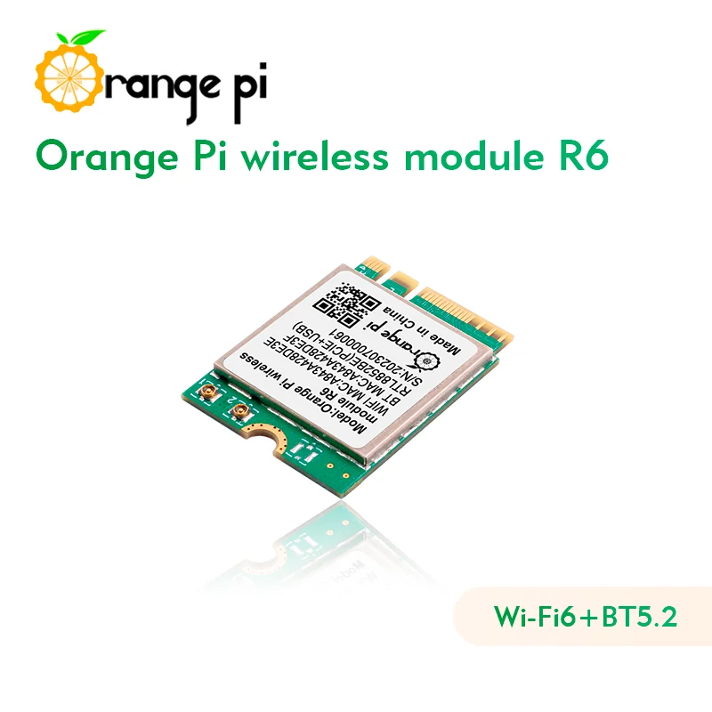 OPi 5 Plus  WiFi , PCIE M.2 E-Ű ̽  , 2.4G, 5G   Wi-Fi6 + BT5.2, Orange Pi R6