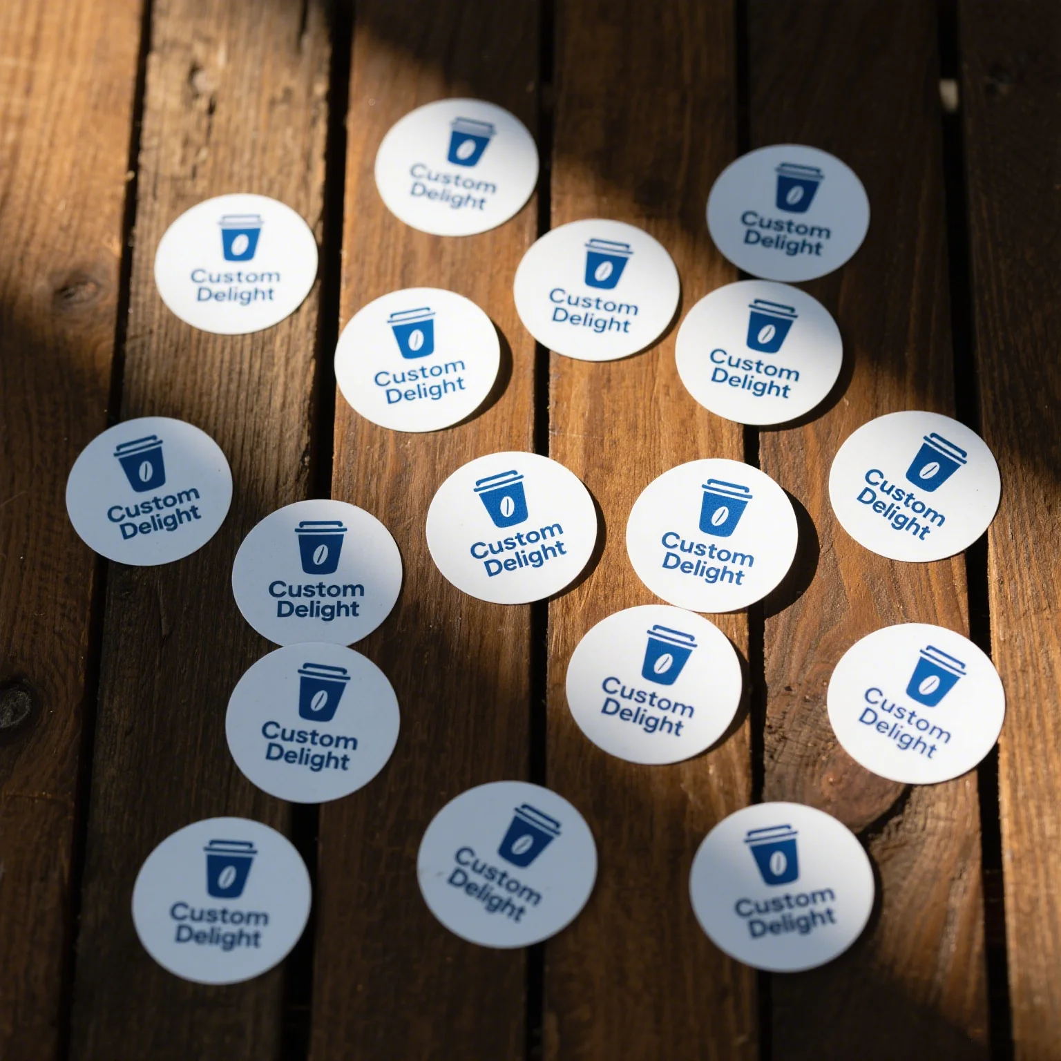 120PCS (10 Sheets) Custom Waterproof Vinyl Stickers – Personalized Coffee Cup Logo Labe... - SKU WVS12335 - UGI Packaging