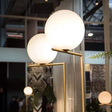 

Scandinavian Glass Ball Led Floor Lamp Gold Bedroom Bedside Lamps Study Living Room Sofa Standing Light Home Decoration