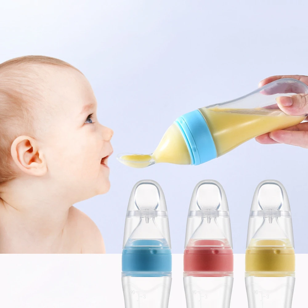 Fruit Feeder Pacifier 1PC 90ML Baby Self Feeding Food Feeder Teething Relief Squeeze Food Dispensing Spoon