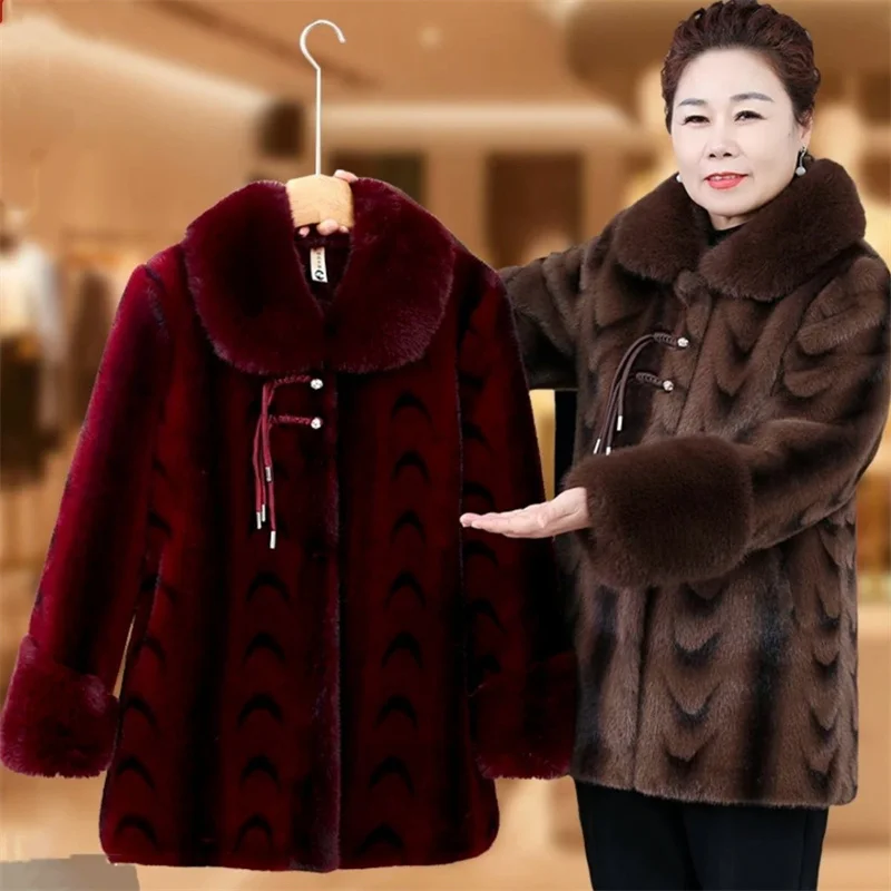 2025 Femme Leisure Loose Faux Fur Outcoat Korean Ladies Large Size 6XL Plush Coat Spring Autumn Women Long Sleeves Fur Jacket