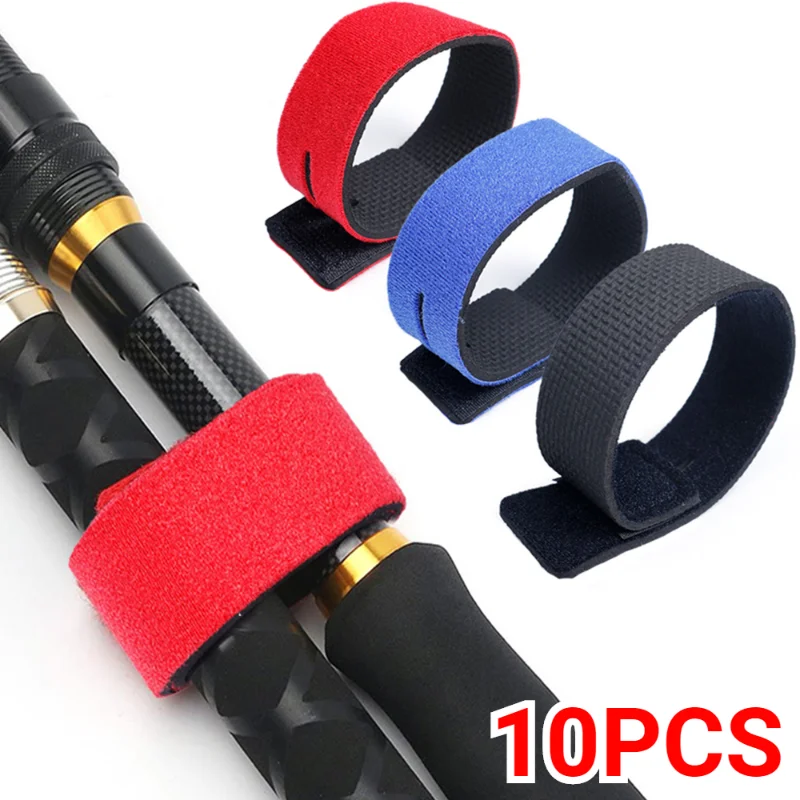 36 X Fishing Rod Tie Straps Tackle Wrap Band Pole Holder Fastener Fish Strap