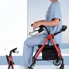 Walking Aid for The Elderly, Safe and Seatable Walker, Adjustable Height Assisted Mobility Scooter, One-Touch Folding Trolley 5