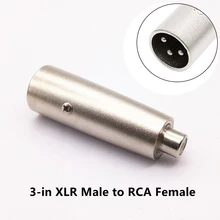 1PCS 3 Pin XLR Plug Male To RCA Female Audio Cable Jack Connector Microphone Adapter Home Audio Accessories