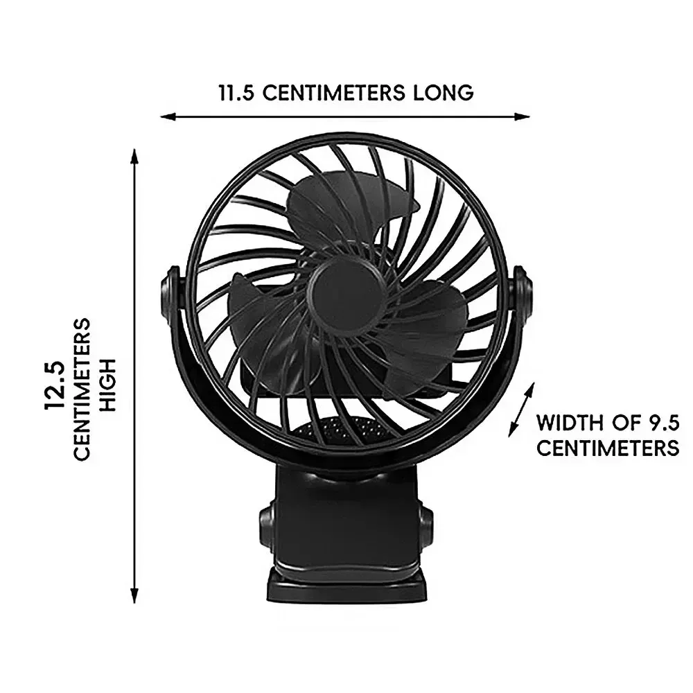 Rechargeable 720° Rotating Clip Fan – Hanging Fan with Nightlight for Office, Bedroom, Dorm & Outdoor Use
