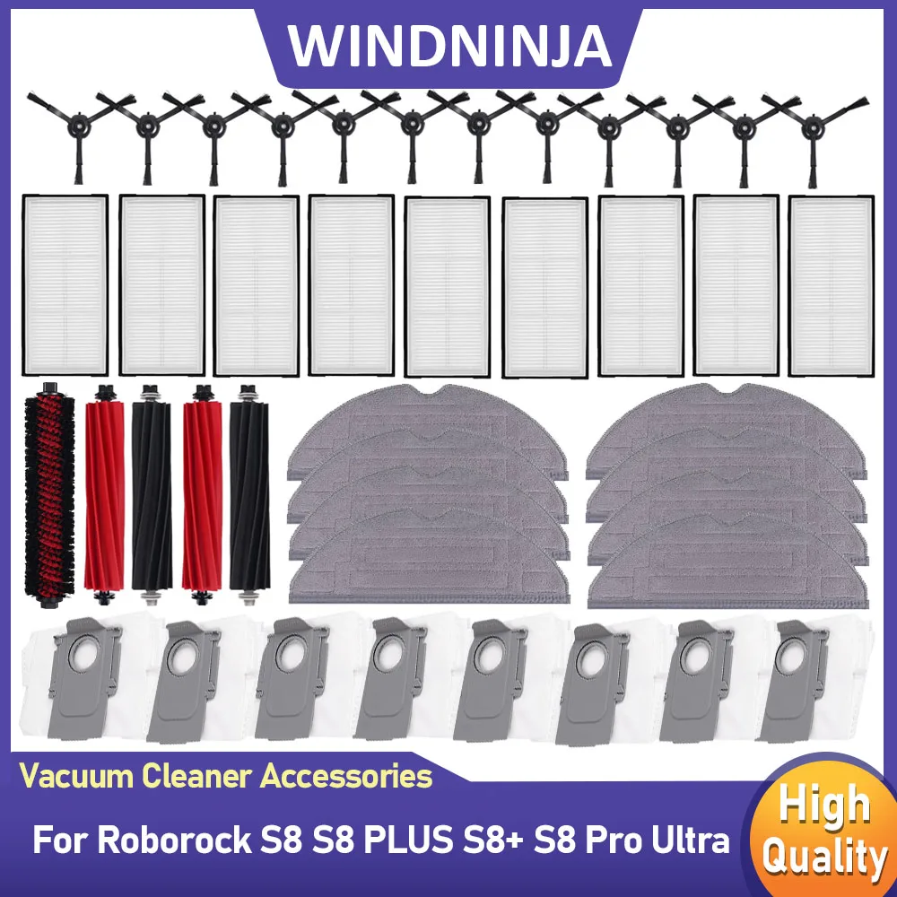 Kompatibel Für Roborock S8 S8 Pro Ultra S8 + Roboter Staubsauger Wichtigsten Pinsel Seite Pinsel HEPA-Filter Mopp Tücher staub Taschen Teile