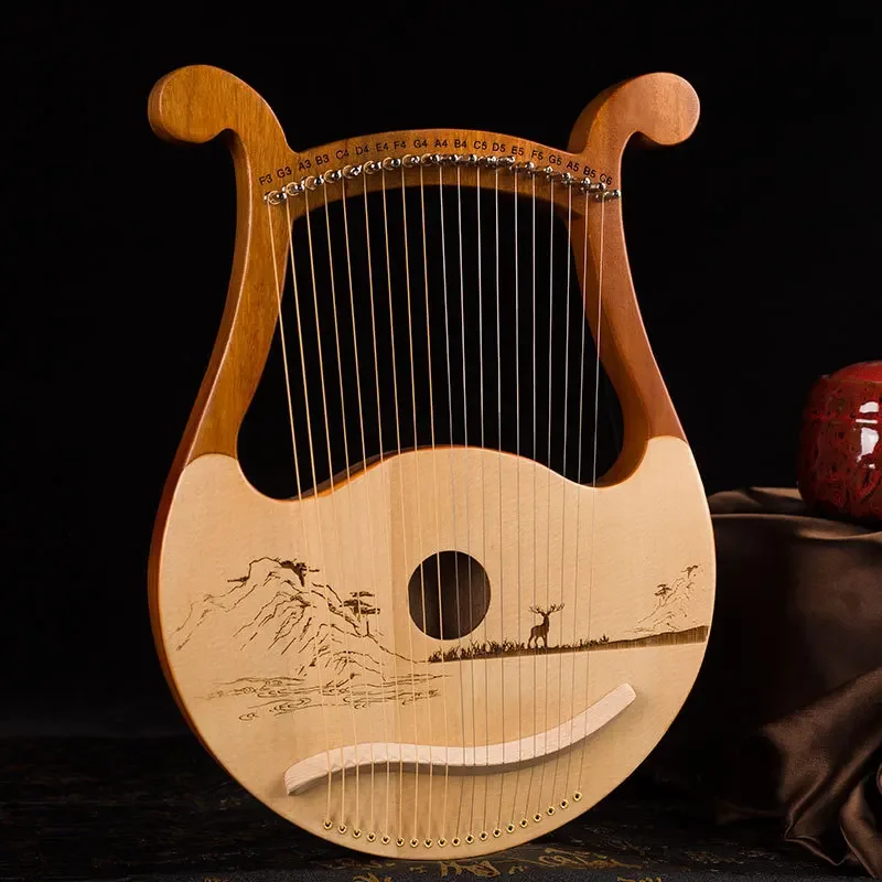 Portable Professional Harp 19 String Lyra Harp Performance Sound Therapy Beginner Practice Musical Stringed Instruments