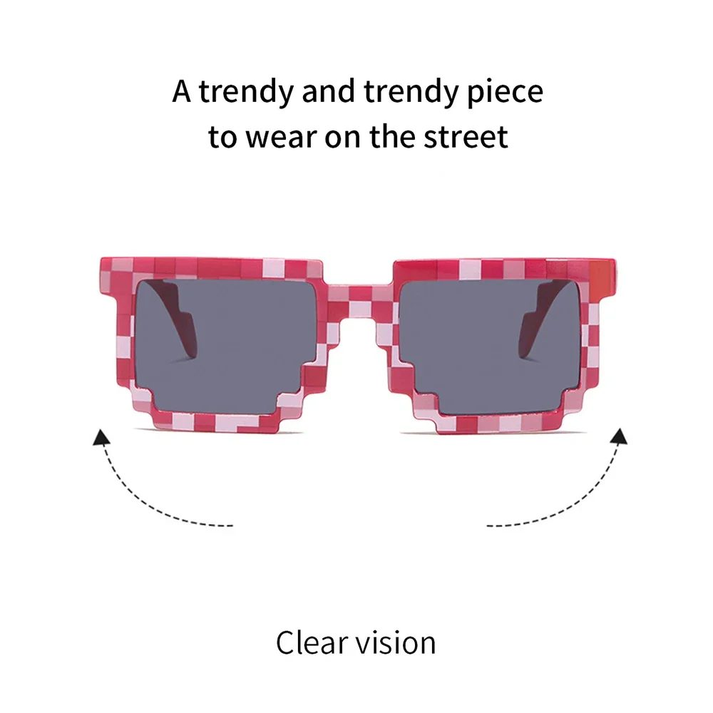 Sun Glasses Creeper Glasses Novelty Mosaic Funny Goggles Boys Girls Pixel Eyewear