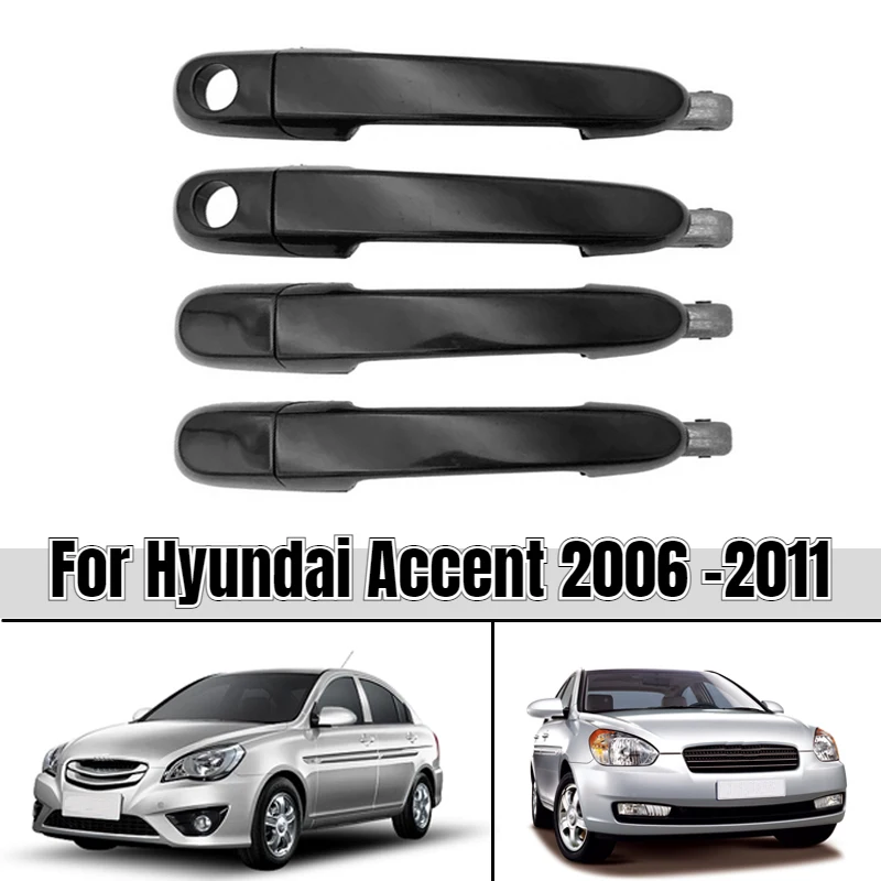 Door Handle Set Car Front Rear Left Right Exterior For Hyundai Accent 2006 2007 2008 2009 2010 2011 83660-1E000 83650-1E000