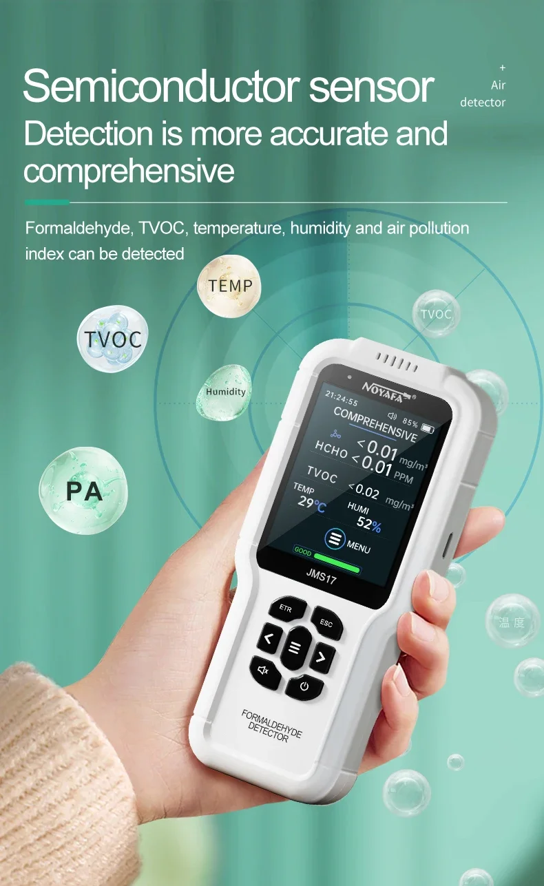 NOYAFA 4in1 Gas Detector Multi Function Monitor JMS17 Air Quality Tester Analyze