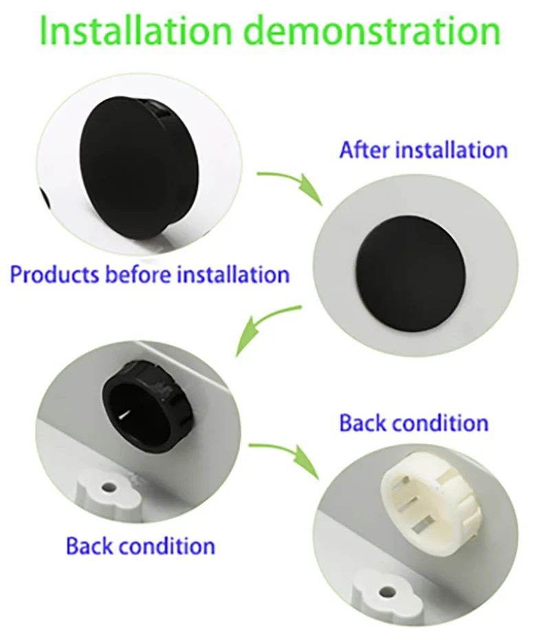 5-20pc 5 Color Nylon Hole Plug Plastic Round Snap-on Cover Hole Dust Caps Plugging Use For Furniture Table Box Extra 5-60mm