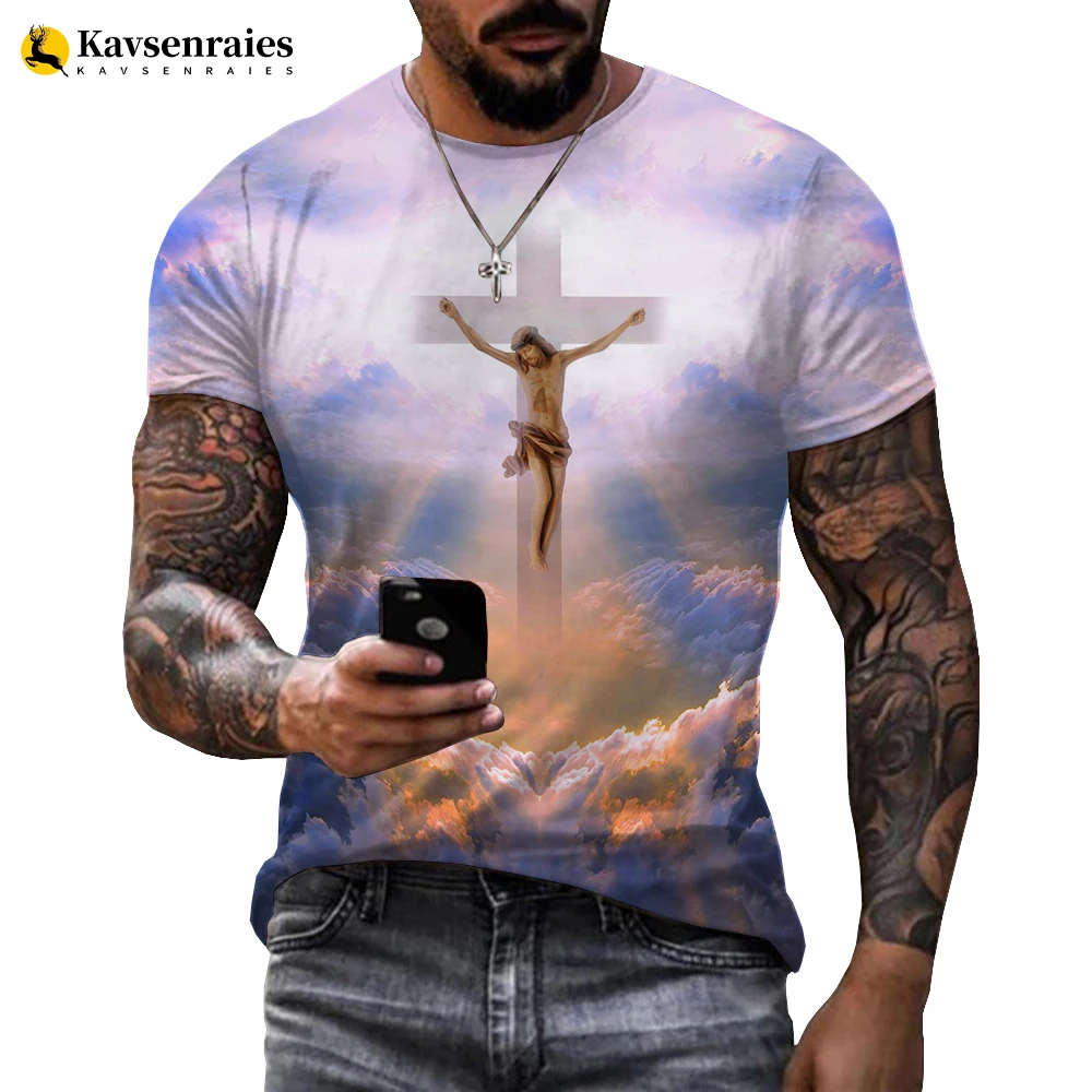 

Newest God Religion Christ Jesus Printed 3D T-shirt Men Women Summer Fashion Casual Short Sleeve Unisex Harajuku Streetwear Tops