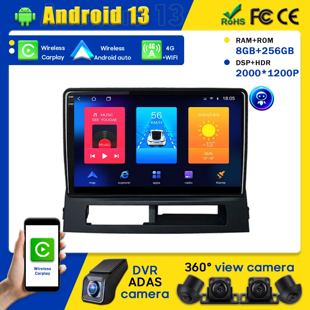 

For Toyota Prius XW20 II 2 2003 - 2011 Android 13 Android Auto 2DIN Car Radio Player Head Unit GPS Carplay Stereo Multimedia 4G