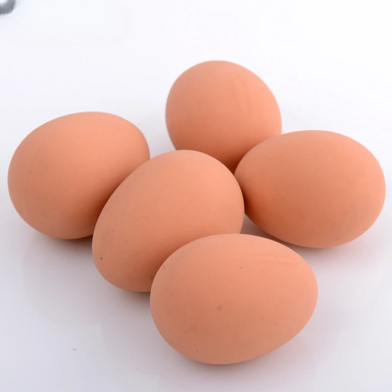 Bouncing Ball Toy 1 Pcs Novelty Bouncy Eggs Realistic Fake Rubber Bouncing Balls Model Farm Chicken Nesting Hen Hatching Egg Pet Toy Prank Joke