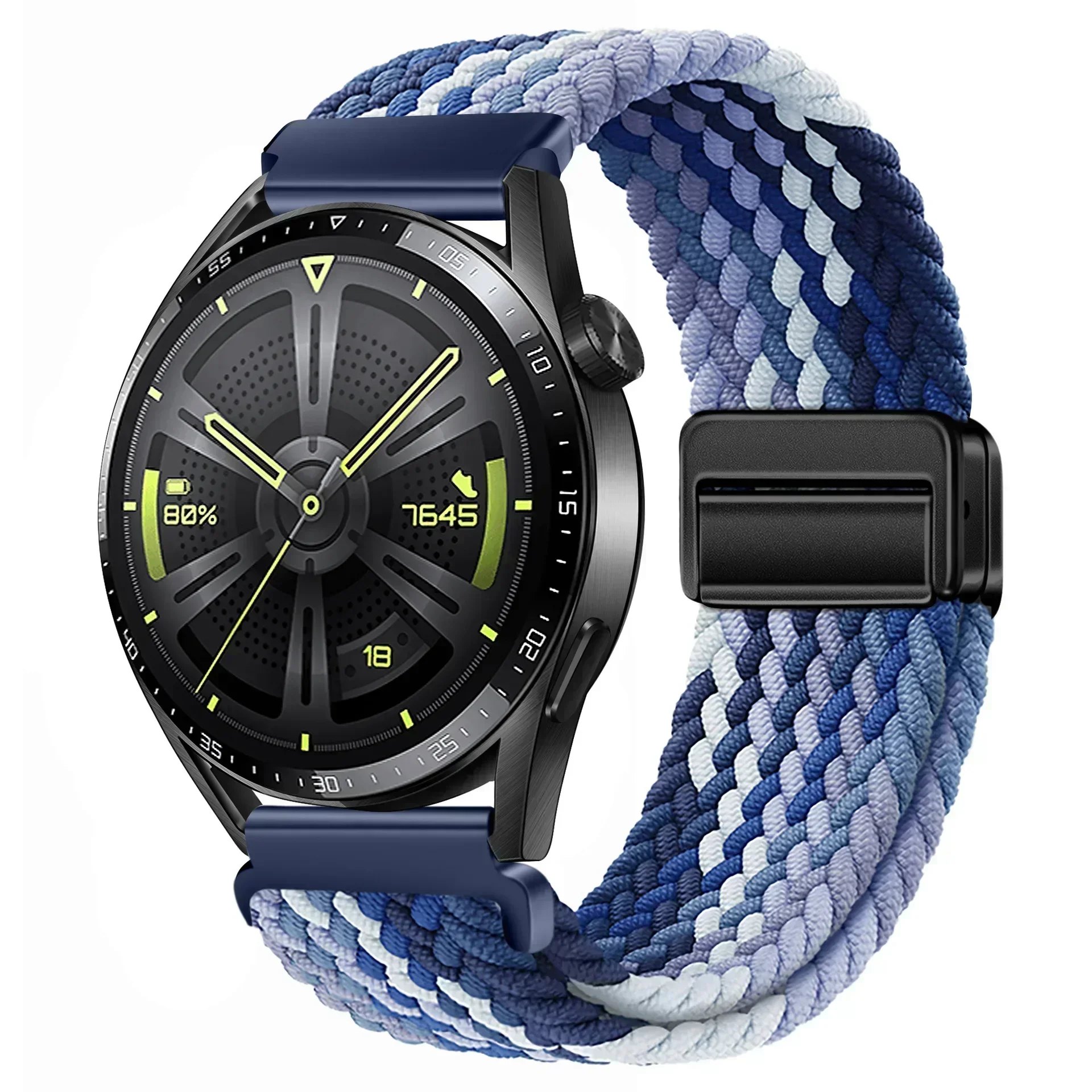 Braided Nylon Solo Loop with Magnetic Buckle - 22mm Sport Wristband Bracelet
