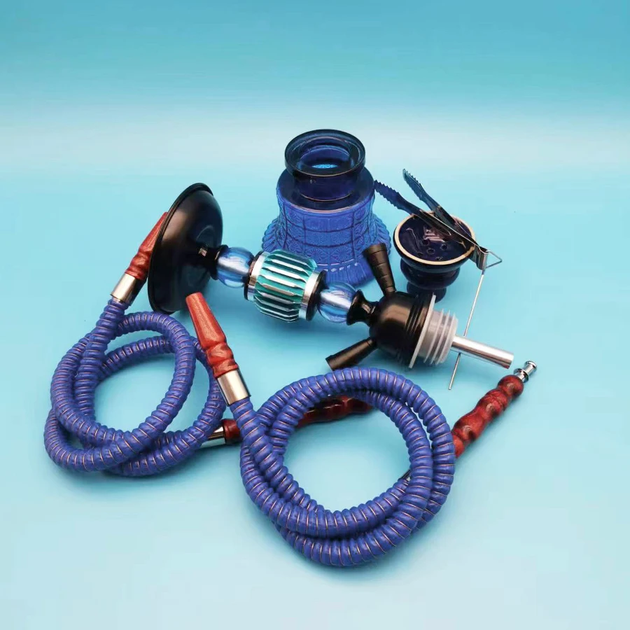 Arabia Hookah Set Small Double Tube Hookah Glass Bottle Ceramic Bowl Hose Water Pipe Shisha Accessories Birthday Gift hookah accessories,hookah set