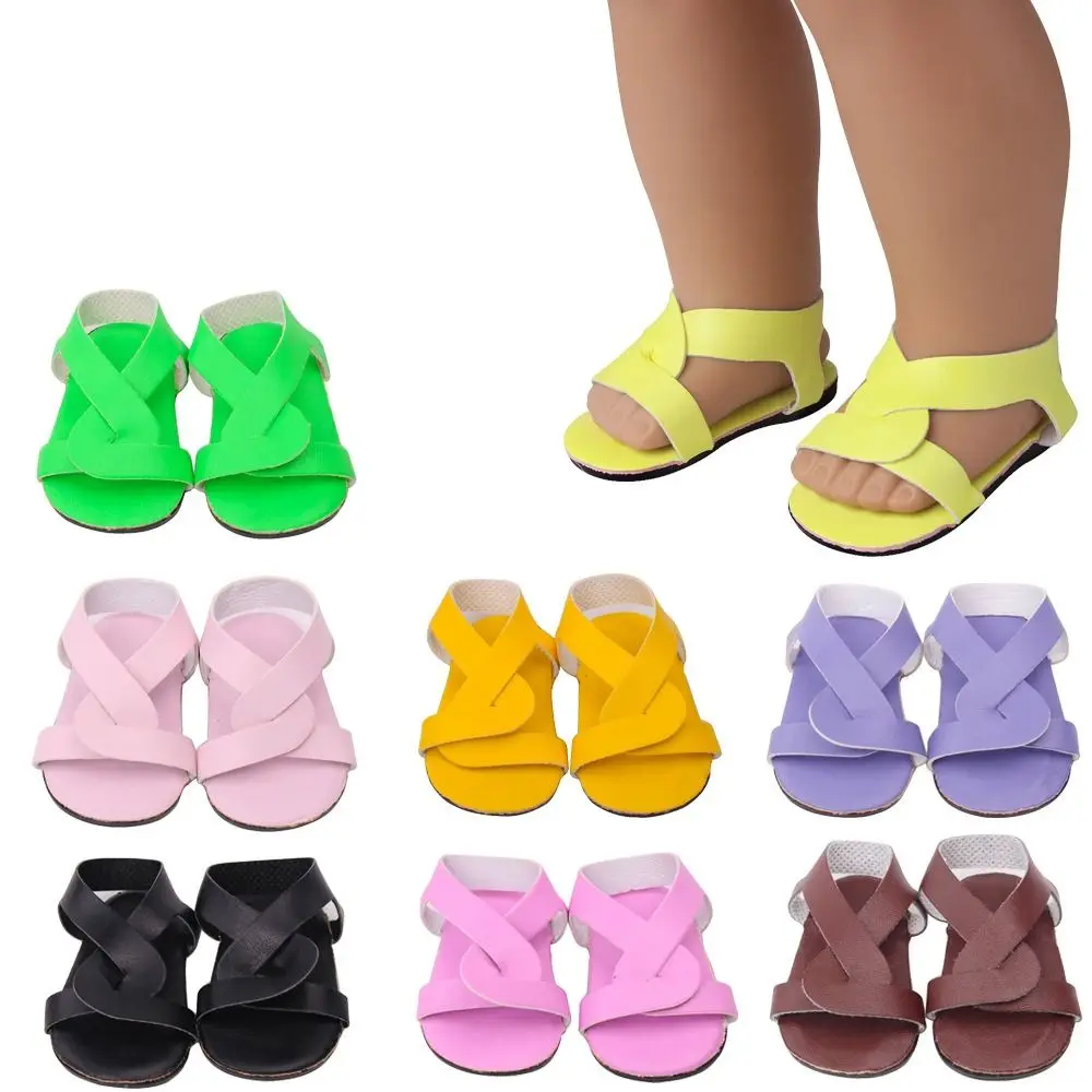 Fit 18 Pollici/43Cm Sandali In Pelle Per Bambole Accessori Per Casa Delle Bambole Pantofole Da Spiaggia Multicolori Che Giocano A Casa Cambia Vestiti 