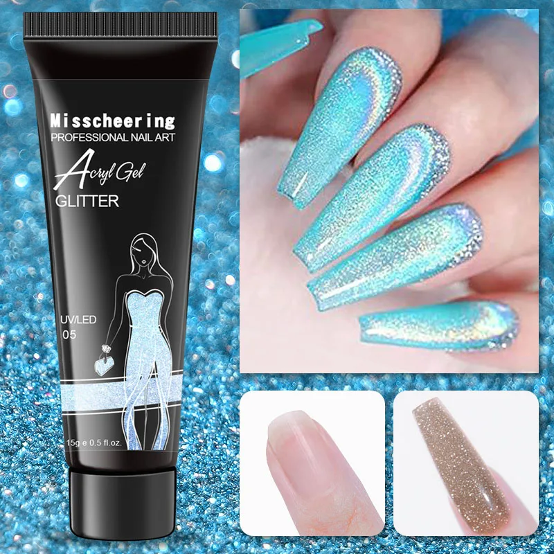 

15ml Glitter Gel Nail Polish Pearlescent Builder Gel for Nails Professional Semi Permanent Acrylic Extension UV Gel Extender