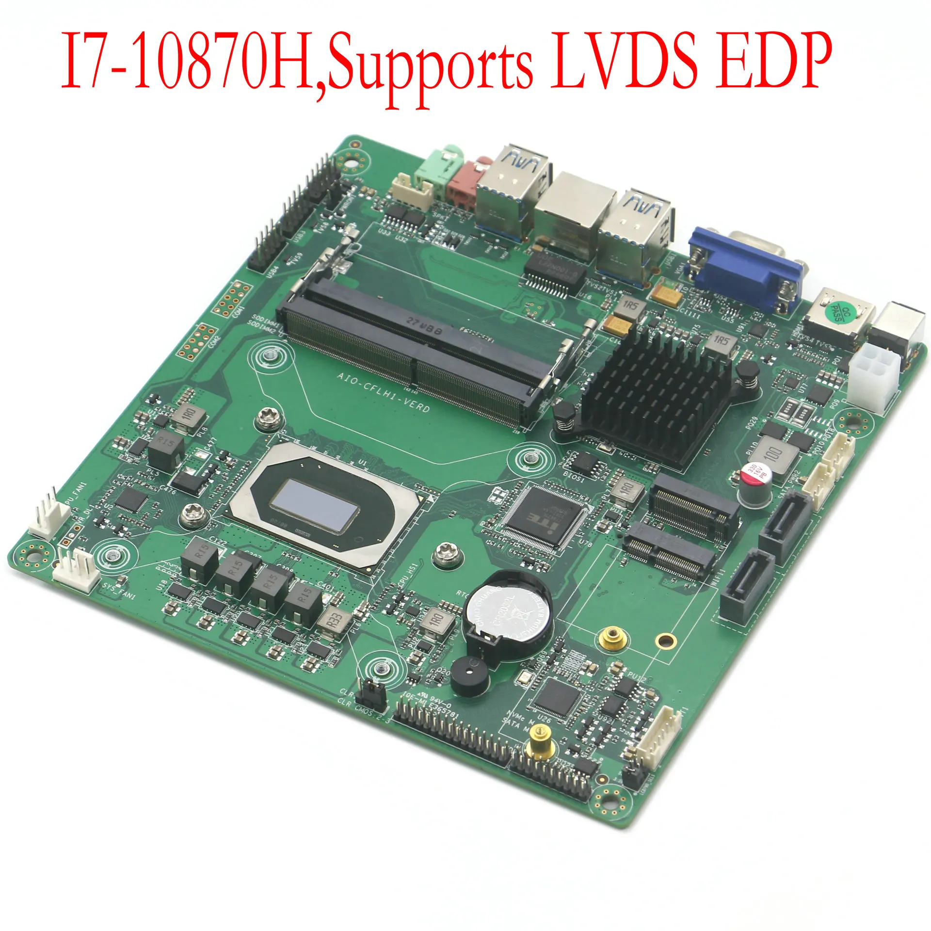 

Onboard i7 10870H CPU MINI-ITX motherboard 17x17cm supports LVDS EDP embedded industrial control all-in-one mainboard