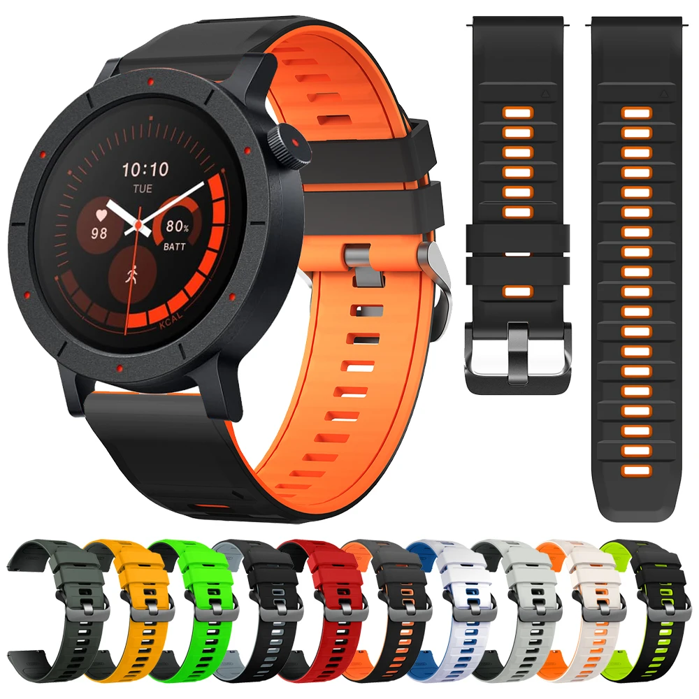 Two-Tone Silicone Watchband - 22mm Replacement Strap Bracelet