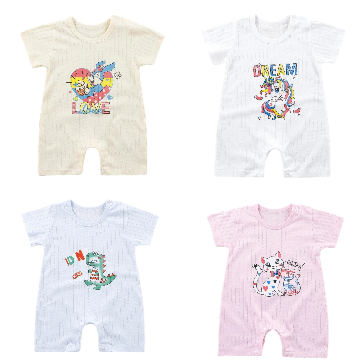 Summer Baby Jumpsuit Short Sleeved Newborn Boys Girls Romper Baby Jumpsuit Kid Clothes Children's Clothing 6