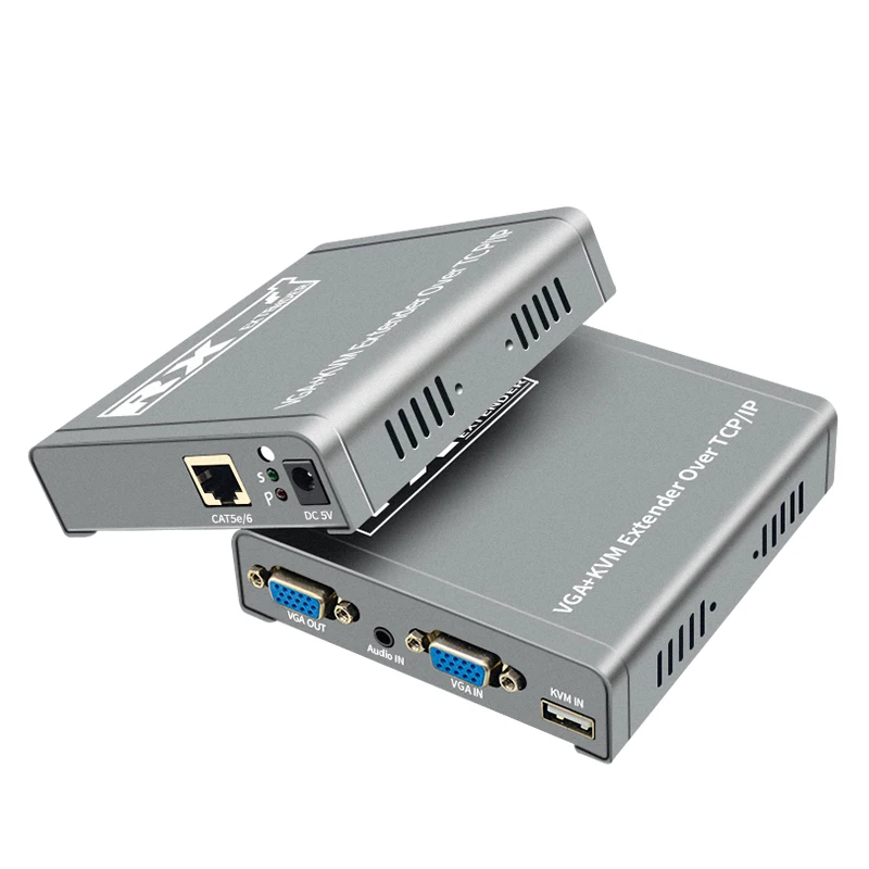200M VGA KVM Extender over IP RJ45 이더넷 Cat5e/6 케이블 VGA USB KVM 1 대 멀티
