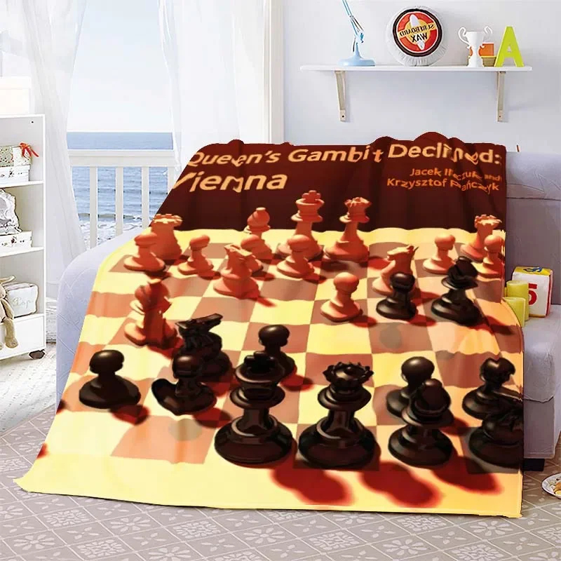 Chess Printed Soft Flannel Throw Blanket International Chess Beds Hiking Picnic Sofa Couch Cover Fashion Bedspread Blanket Gifts 4
