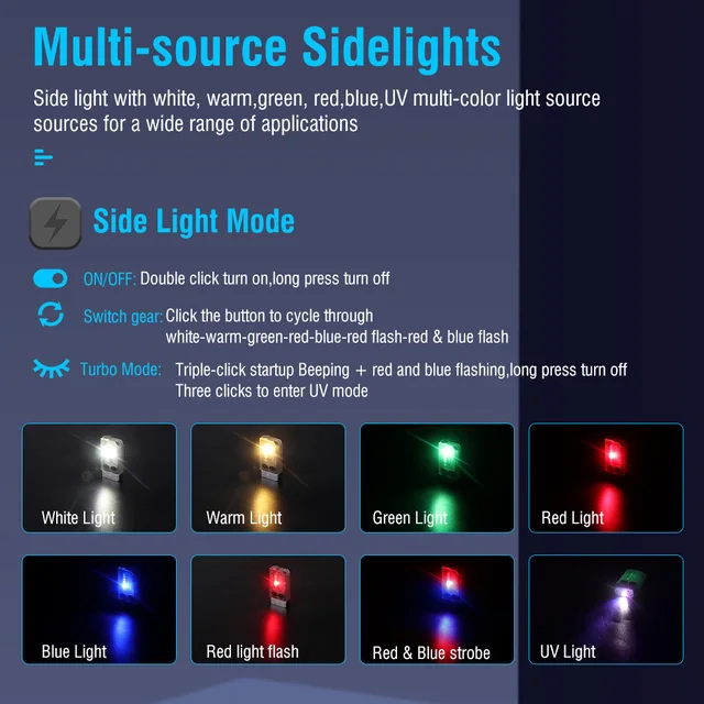 BORUiT V10 EDC Keychain Flashlight Portable Mini Torch Type-C Rechargeable Work Light With Magnet UV Beep Camping Pocket Lantern 3