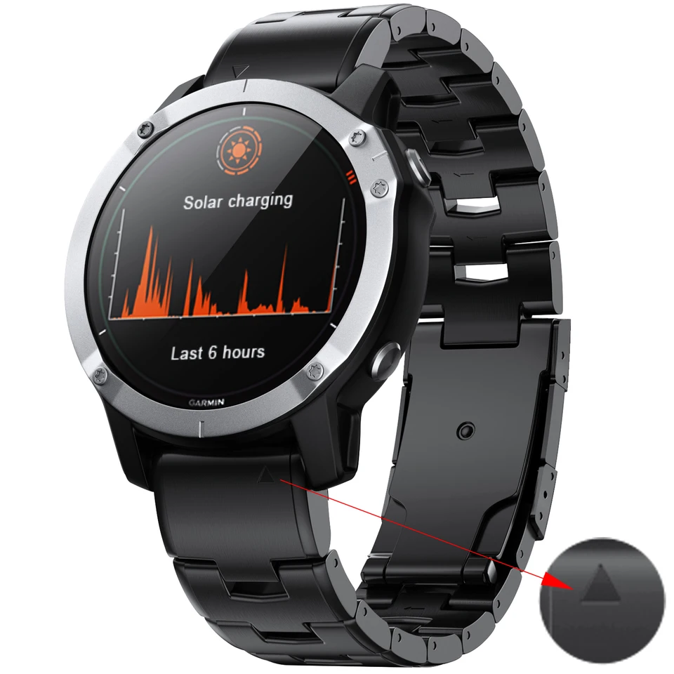 Cinturino Metallico 26mm Per Garmin Fenix 7X/6X/5X, Tactix Delta, Descent Mk2 - Acciaio Inox