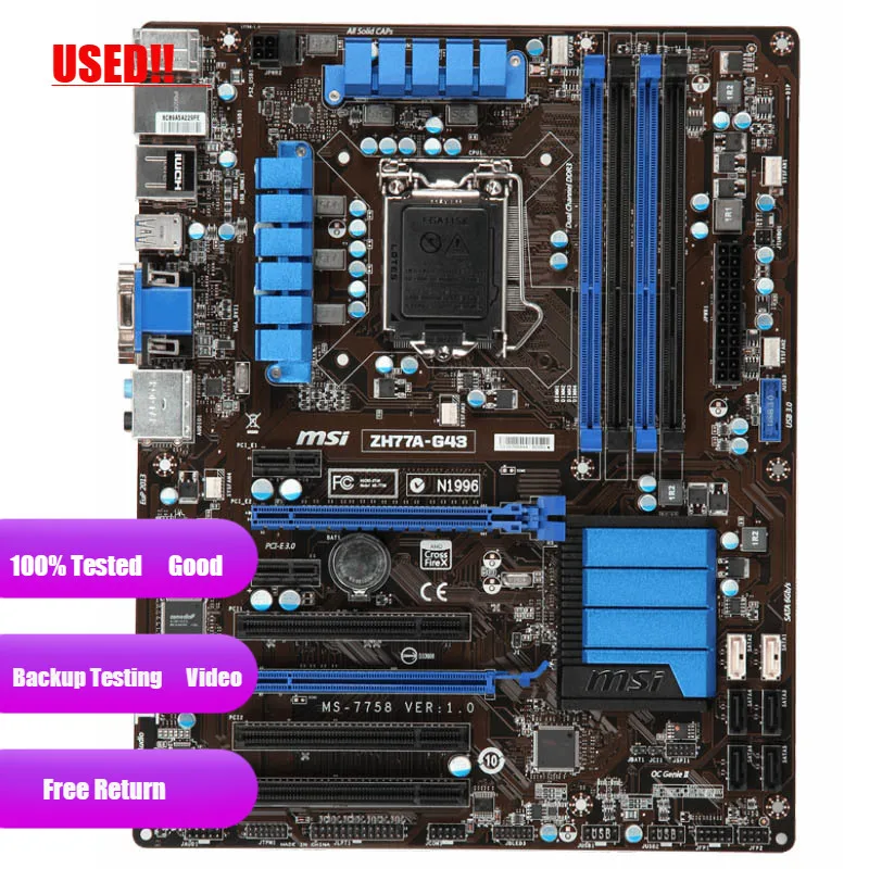 Msi-motherboard Original Usado Zh77a-g43 Ddr3 Lga 1155 para i3 i5 i7 Cpu 32gb Usb 3.0 Sata3 H77 - Imagem 4
