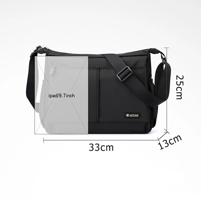New Horizontal Version Men's Shoulder Bag Outdoor Travel Crossbody Bag Simple and Fashionable Oxford Cloth Messenger Bags
