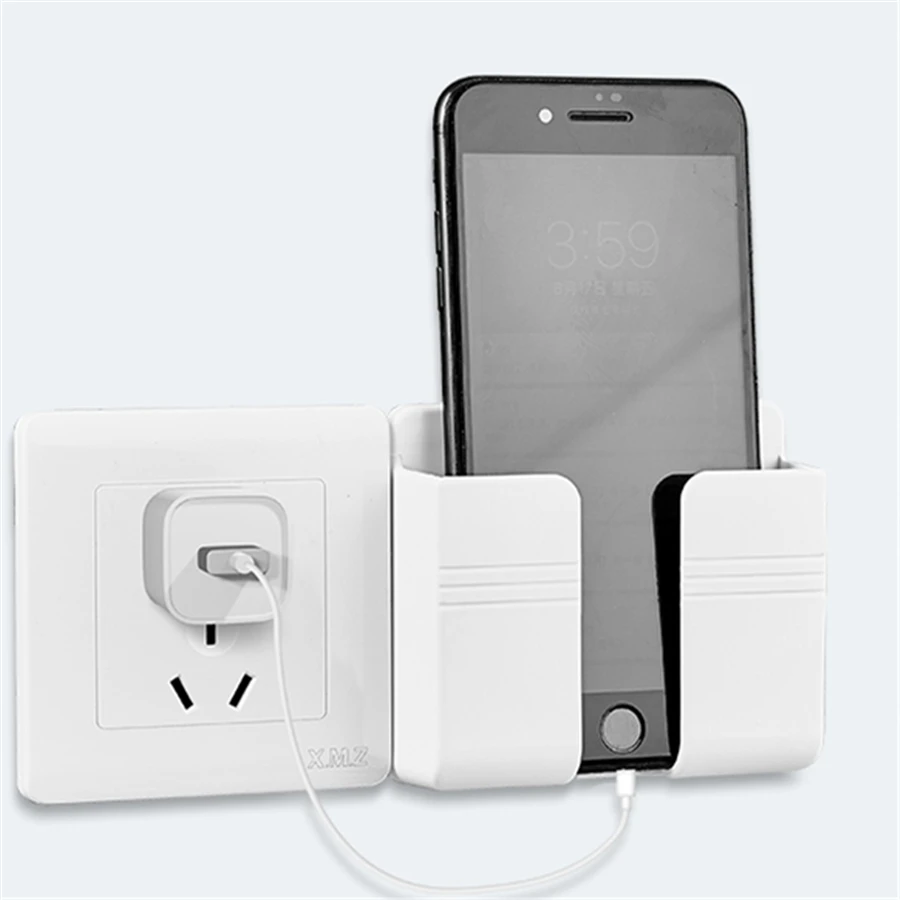 Wall Mounted Organizer Storage Box Remote Control Air Conditioner Storage Case Mobile Phone Plug Holder Stand Container