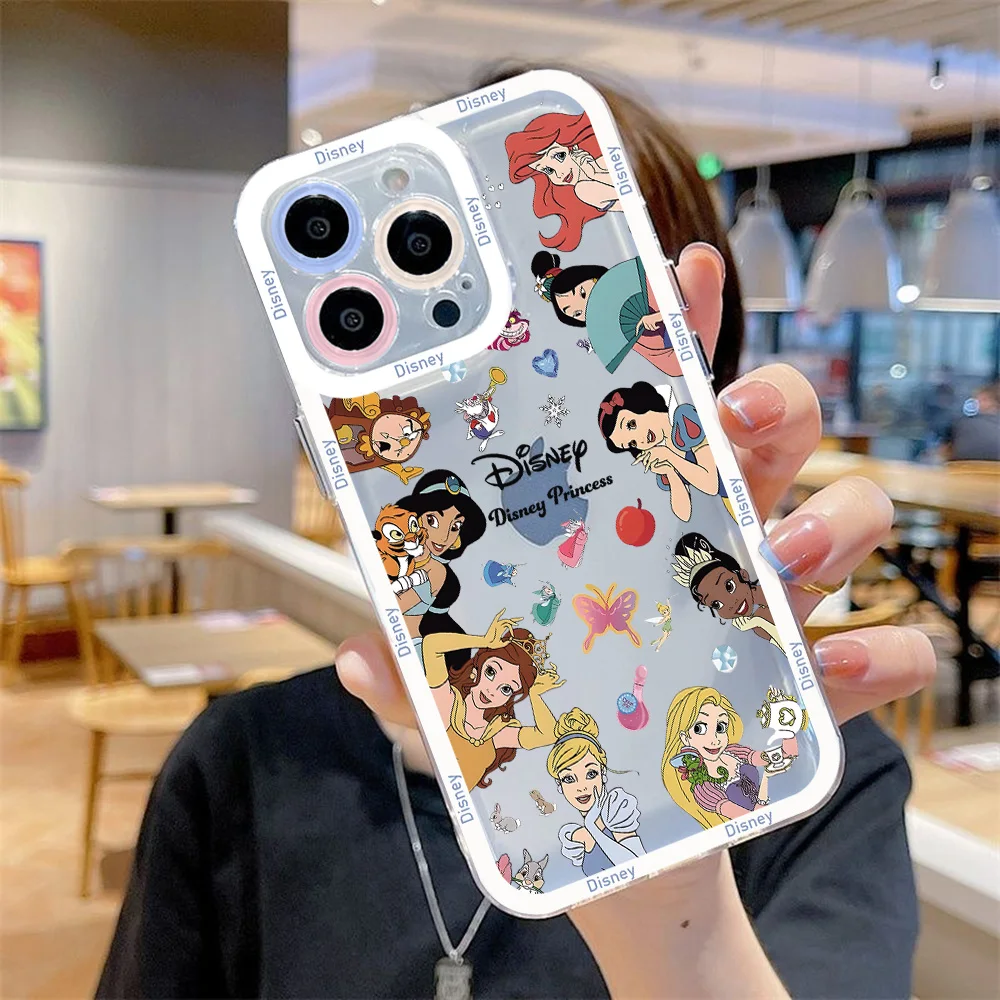 Disney Princess Phone Case for IPhone 15 14 13 12 11 Mini Pro Max X XR XSMax 6S 6 7 8 Plus SE20 Transparent Cover