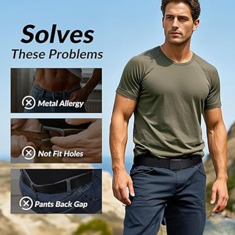 Tactical Nylon Belt  Heavy Duty Military Style Belt for Men Durable  Anti Rust Buckle Adjustable Webbing Strap for Outdoor