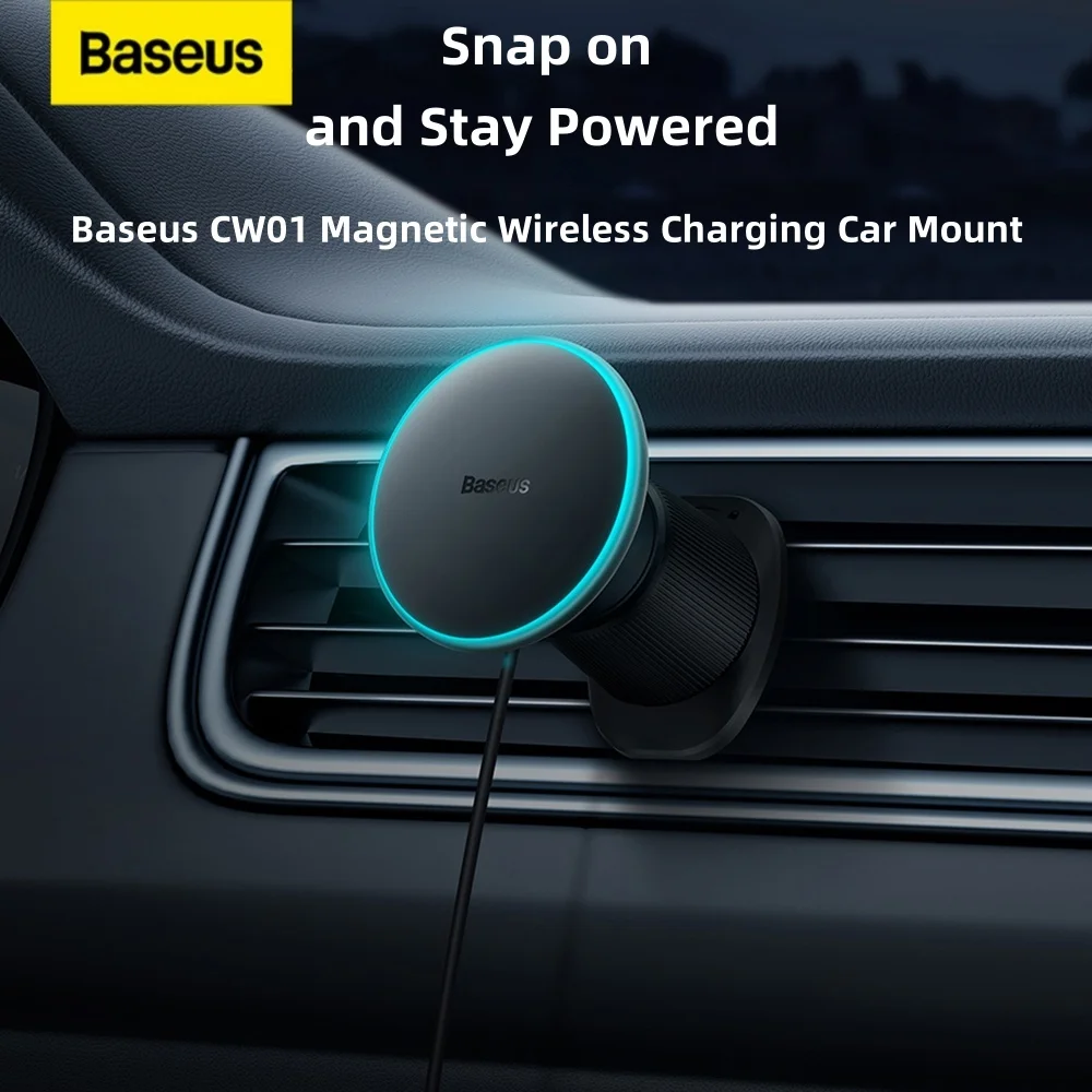 Baseus 15W Magnetic Fast Wireless Car Charger and Holder
